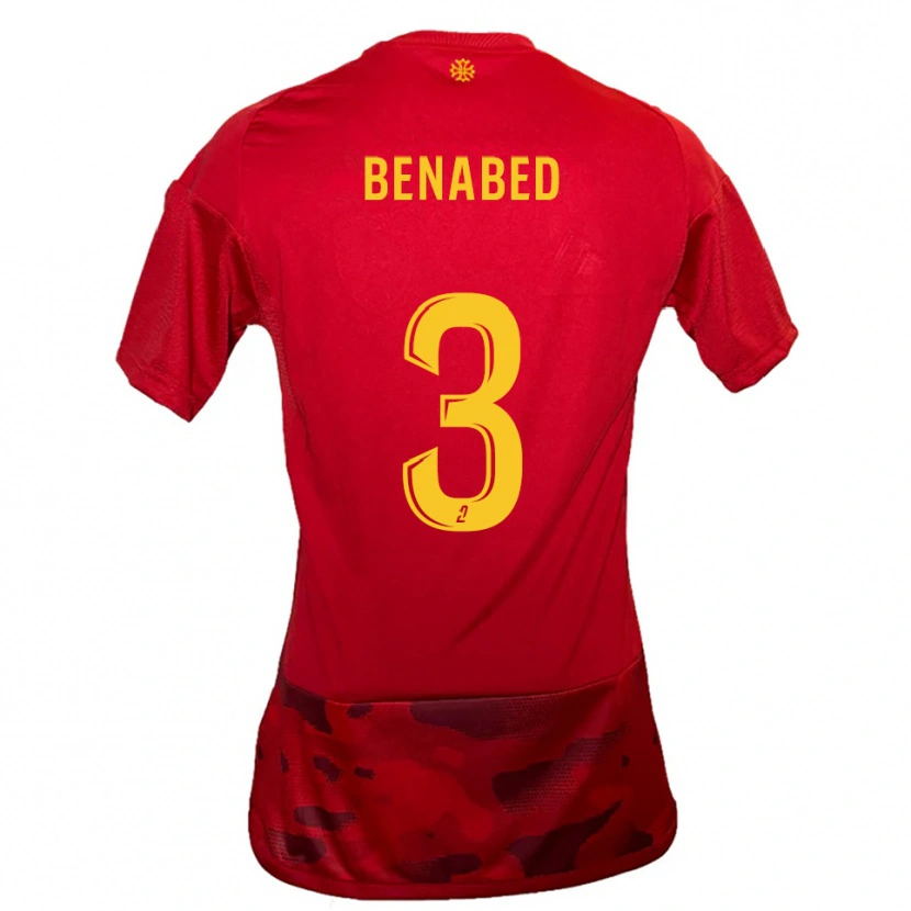 Danxen Heren Faouzi Benabed #3 Rood Geel Thuisshirt Thuistenue 2025/26 T-Shirt België