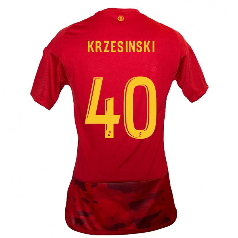 Danxen Heren Clément Krzesinski #40 Rood Geel Thuisshirt Thuistenue 2025/26 T-Shirt België