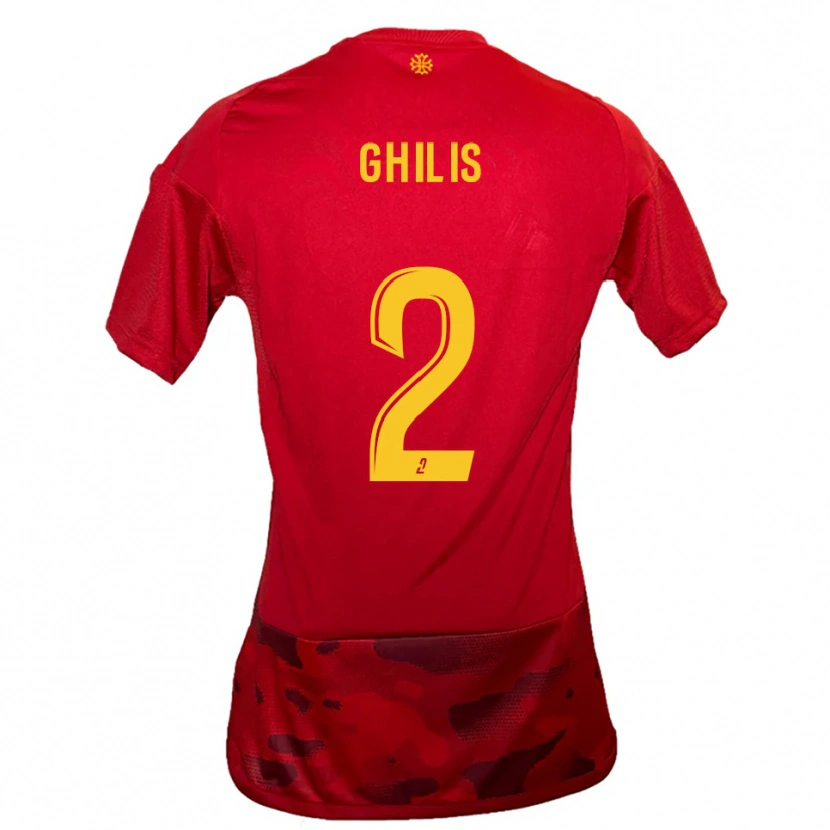 Danxen Heren Mohamed Ghilis #2 Rood Geel Thuisshirt Thuistenue 2025/26 T-Shirt België