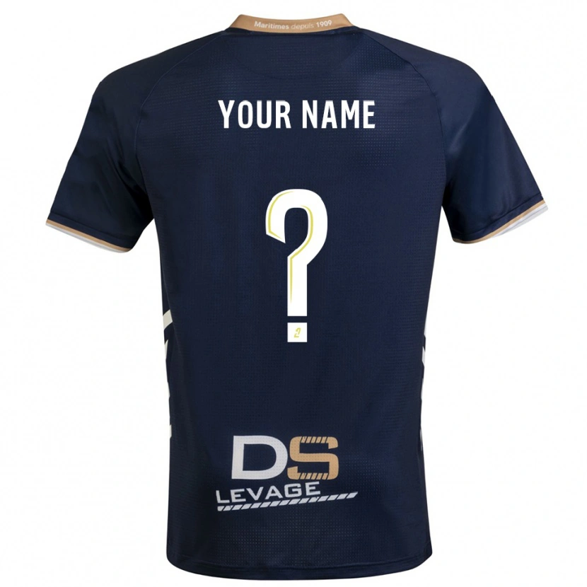 Danxen Heren Uw Naam #0 Marine Goud Thuisshirt Thuistenue 2025/26 T-Shirt België