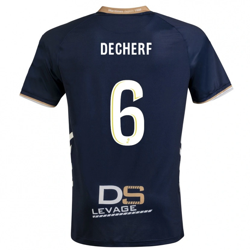 Danxen Heren Marco Decherf #6 Marine Goud Thuisshirt Thuistenue 2025/26 T-Shirt België