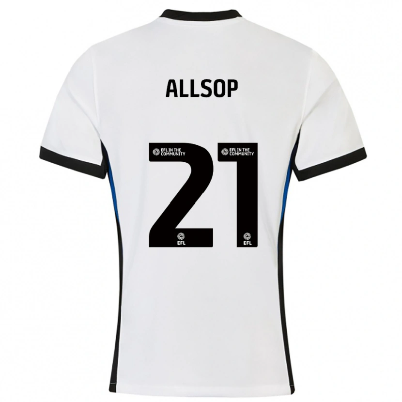 Danxen Heren Ryan Allsop #21 Wit Blauw Uitshirt Uittenue 2025/26 T-Shirt België