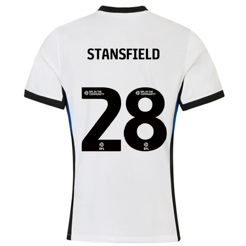 Danxen Heren Jay Stansfield #28 Wit Blauw Uitshirt Uittenue 2025/26 T-Shirt België