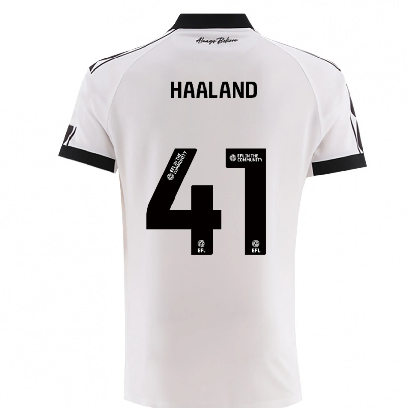 Danxen Heren Benedicte Haaland #41 Wit Zwart Uitshirt Uittenue 2025/26 T-Shirt België