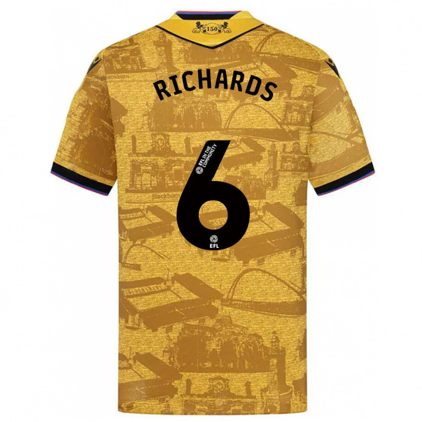Danxen Heren Jade Richards #6 Goud Zwart Uitshirt Uittenue 2025/26 T-Shirt België