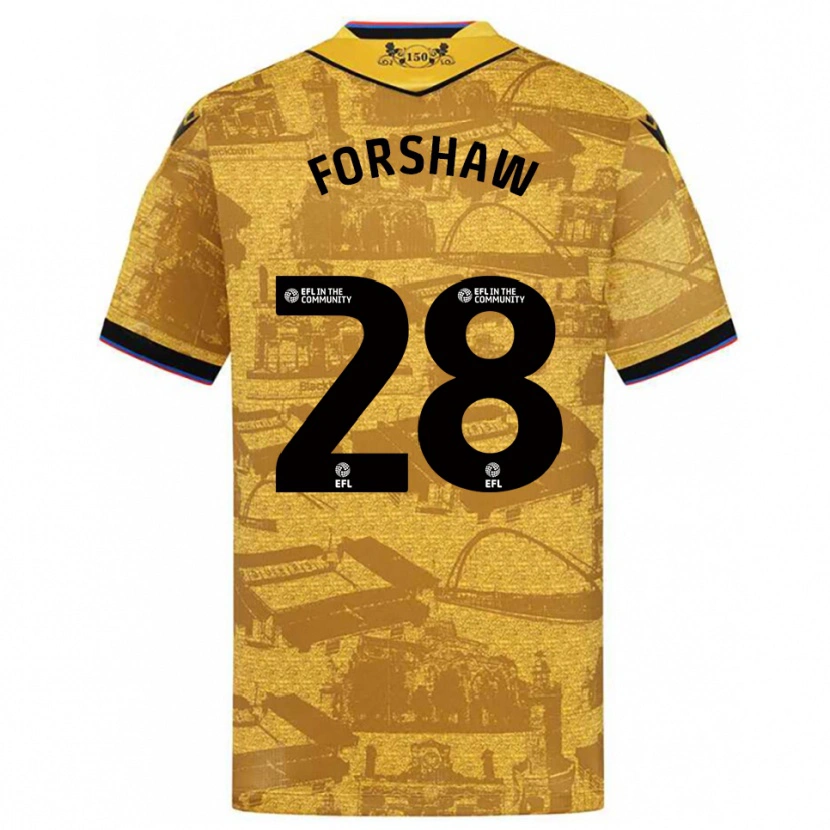 Danxen Heren Adam Forshaw #28 Goud Zwart Uitshirt Uittenue 2025/26 T-Shirt België