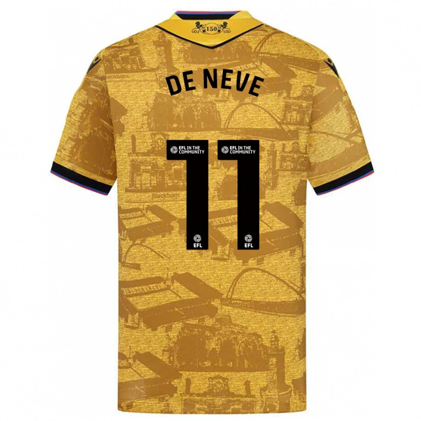 Danxen Heren Dion De Neve #11 Goud Zwart Uitshirt Uittenue 2025/26 T-Shirt België