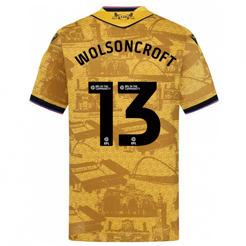 Danxen Heren Blake Wolsoncroft #13 Goud Zwart Uitshirt Uittenue 2025/26 T-Shirt België