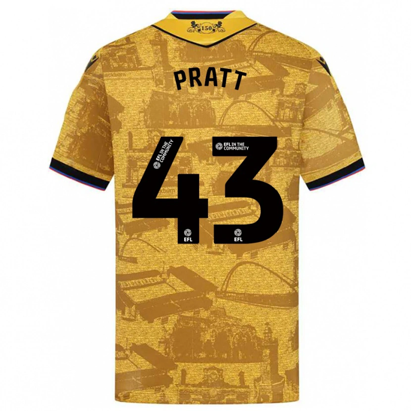 Danxen Heren George Pratt #43 Goud Zwart Uitshirt Uittenue 2025/26 T-Shirt België