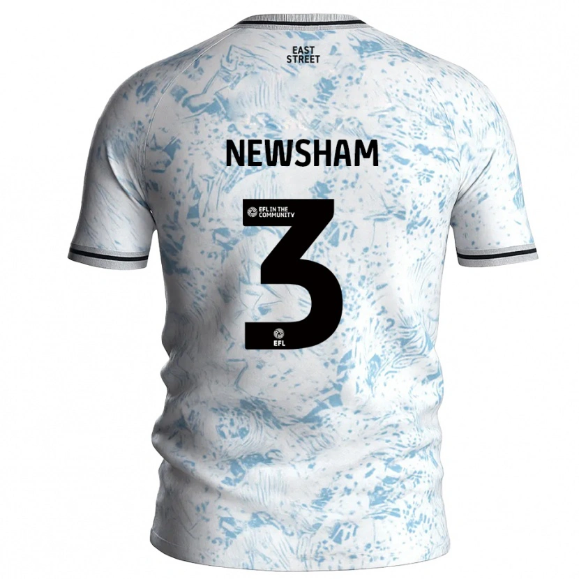 Danxen Heren Charlotte Newsham #3 Wit Hemelsblauw Uitshirt Uittenue 2025/26 T-Shirt België