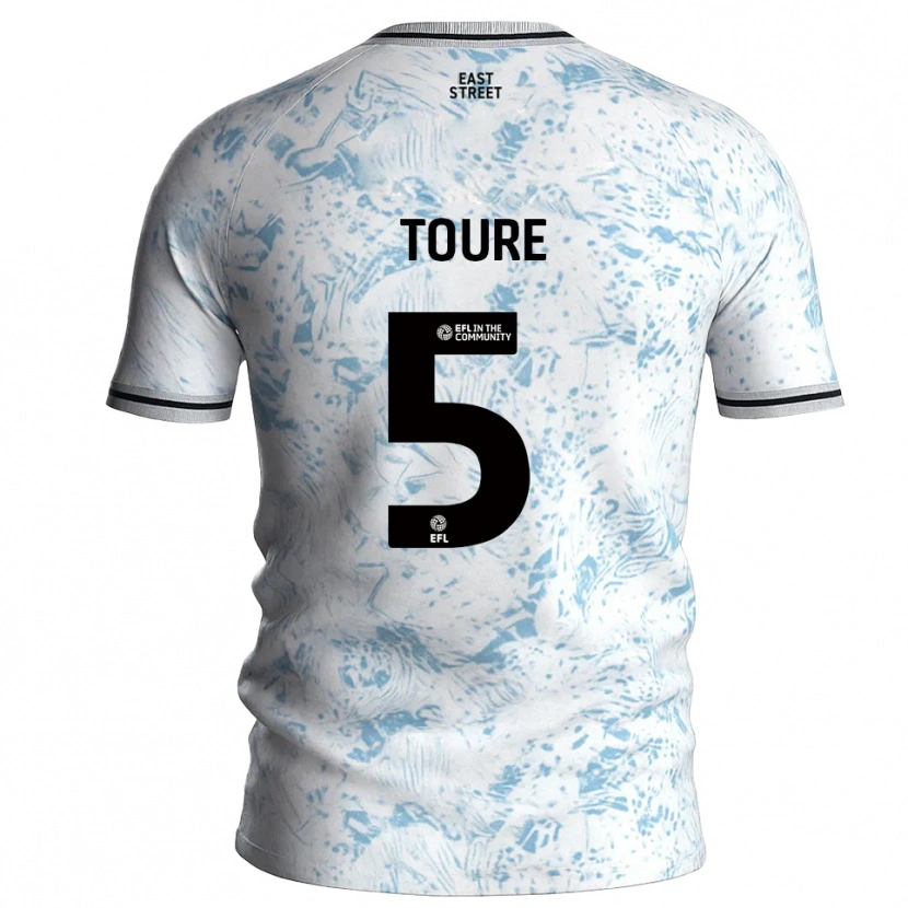 Danxen Heren Seydil Toure #5 Wit Hemelsblauw Uitshirt Uittenue 2025/26 T-Shirt België