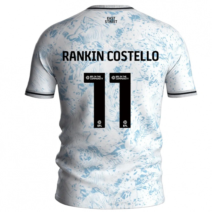 Danxen Heren Joe Rankin-Costello #11 Wit Hemelsblauw Uitshirt Uittenue 2025/26 T-Shirt België