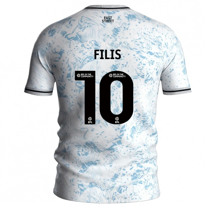 Danxen Heren Melisa Filis #10 Wit Hemelsblauw Uitshirt Uittenue 2025/26 T-Shirt België