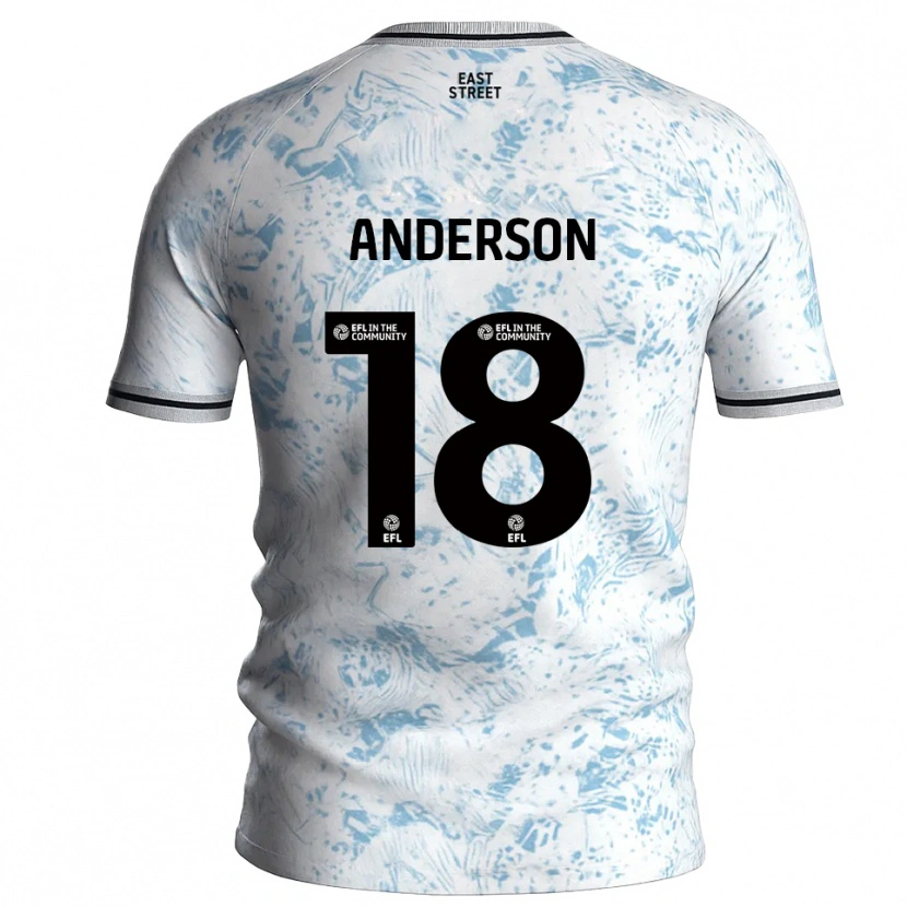 Danxen Heren Karoy Anderson #18 Wit Hemelsblauw Uitshirt Uittenue 2025/26 T-Shirt België