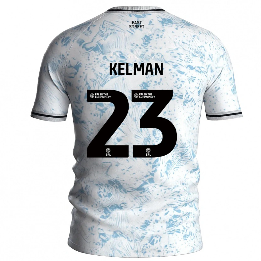 Danxen Heren Charlie Kelman #23 Wit Hemelsblauw Uitshirt Uittenue 2025/26 T-Shirt België