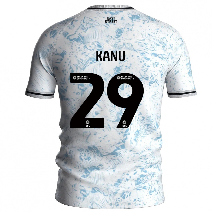 Danxen Heren Daniel Kanu #29 Wit Hemelsblauw Uitshirt Uittenue 2025/26 T-Shirt België