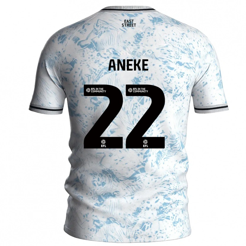 Danxen Heren Chuks Aneke #22 Wit Hemelsblauw Uitshirt Uittenue 2025/26 T-Shirt België