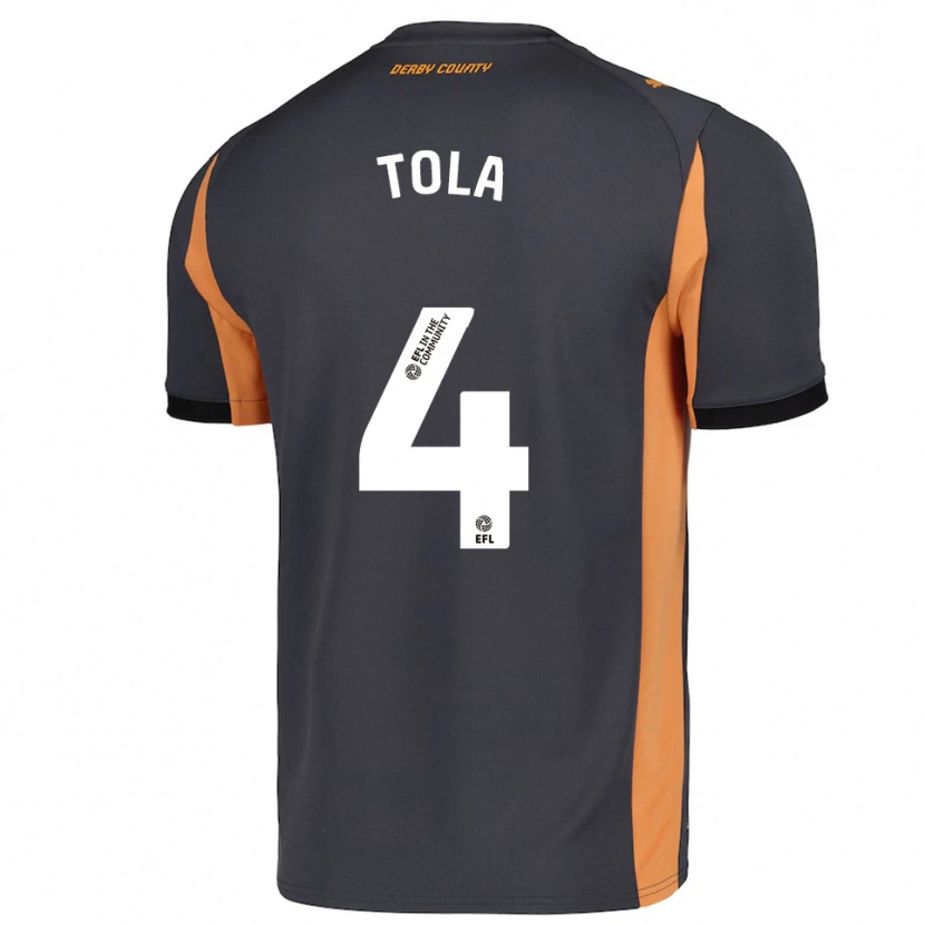 Danxen Heren Marsel Tola #4 Grijs Oranje Zwart Uitshirt Uittenue 2025/26 T-Shirt België