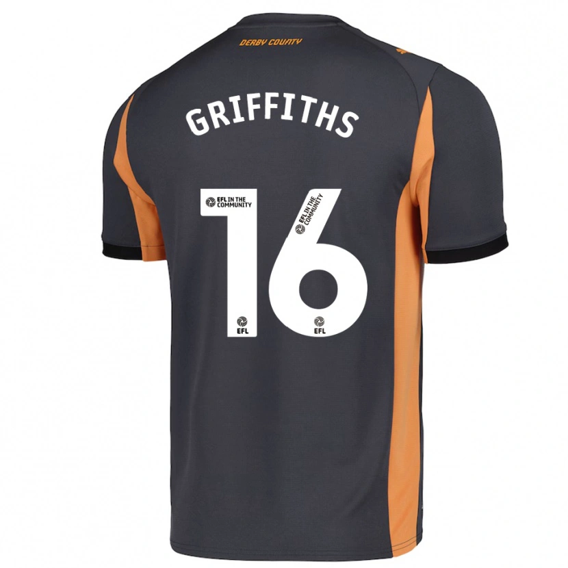 Danxen Heren Euan Griffiths #16 Grijs Oranje Zwart Uitshirt Uittenue 2025/26 T-Shirt België