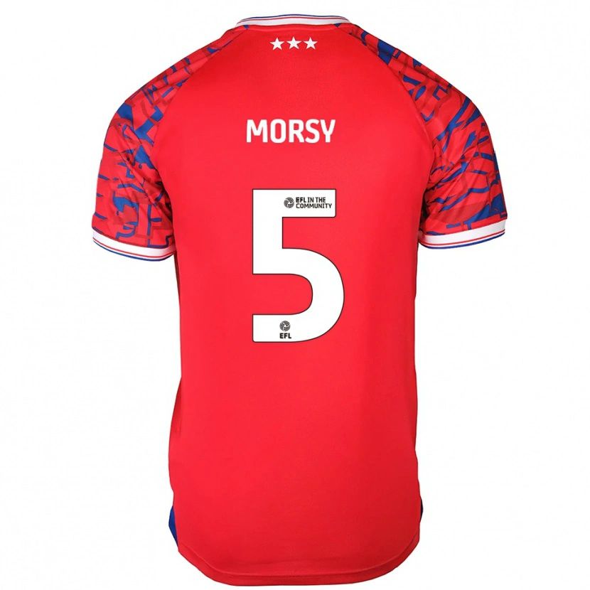 Danxen Heren Samy Morsy #5 Rood Blauw Uitshirt Uittenue 2025/26 T-Shirt België