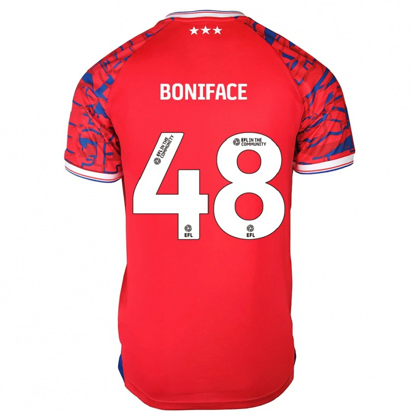 Danxen Heren Somto Boniface #48 Rood Blauw Uitshirt Uittenue 2025/26 T-Shirt België