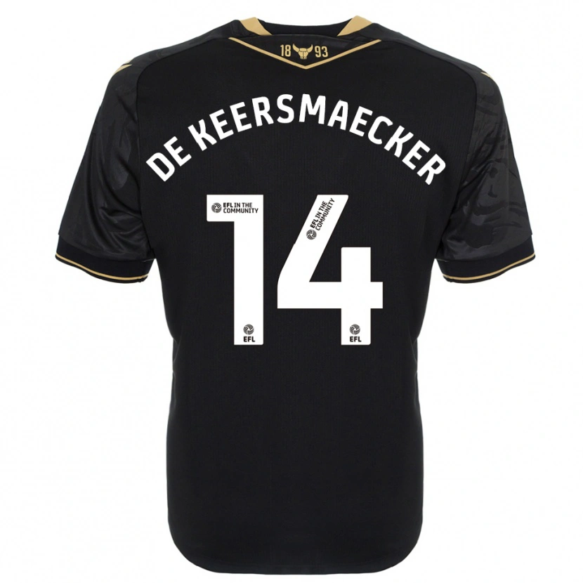 Danxen Heren Brian De Keersmaecker #14 Zwart Goud Uitshirt Uittenue 2025/26 T-Shirt België