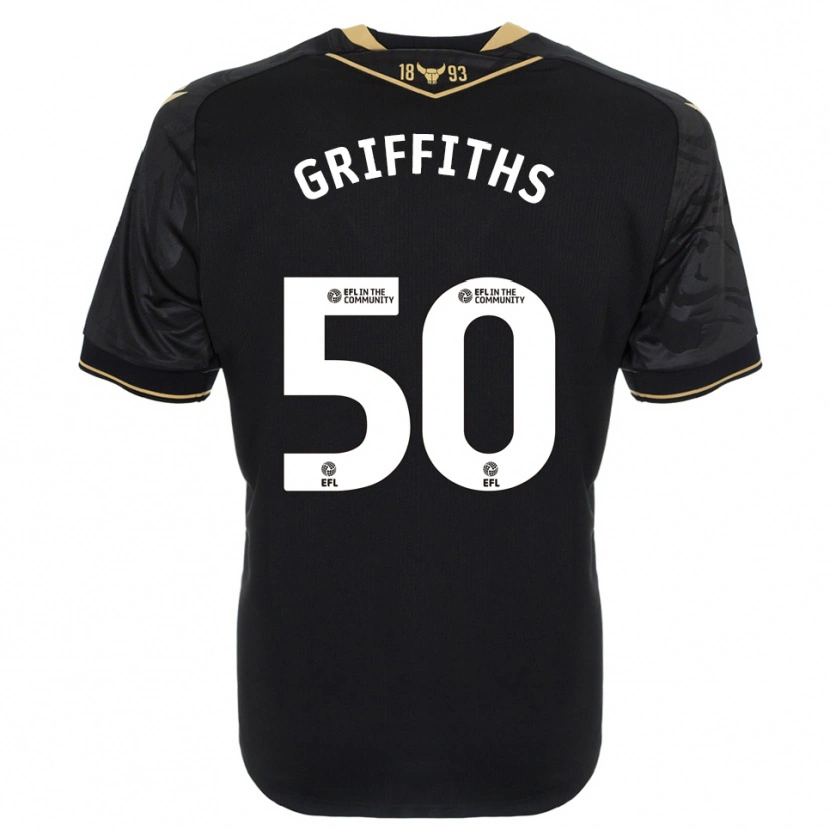Danxen Heren Louis Griffiths #50 Zwart Goud Uitshirt Uittenue 2025/26 T-Shirt België