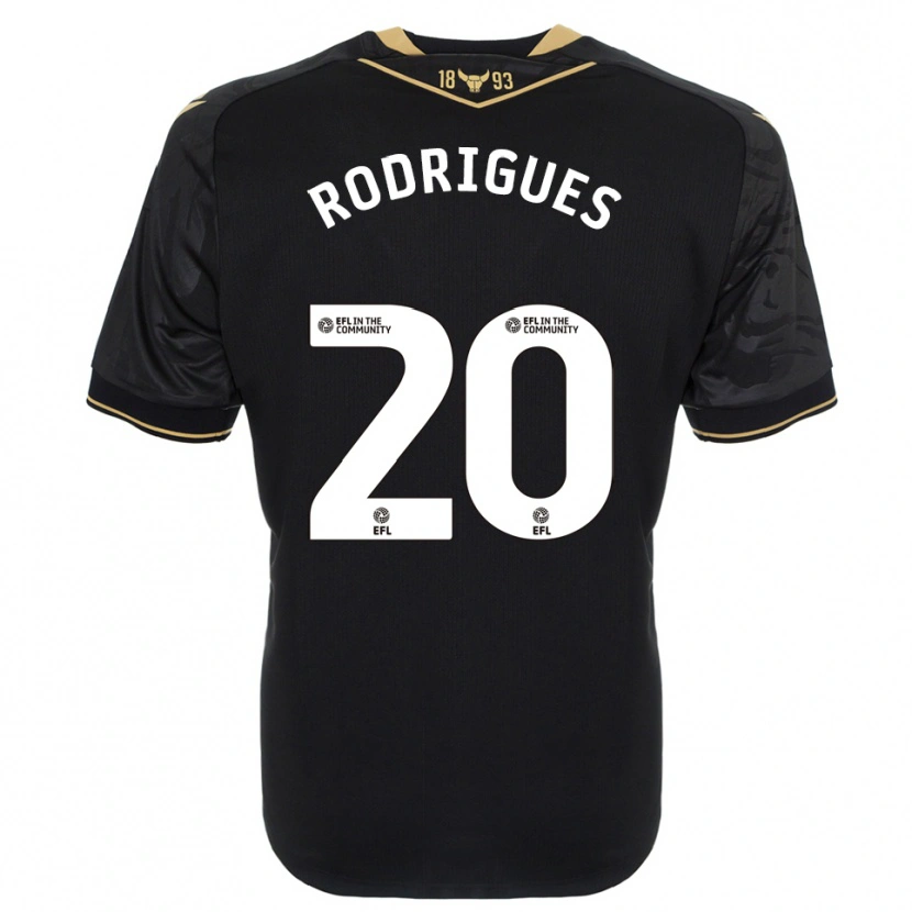 Danxen Heren Rúben Rodrigues #20 Zwart Goud Uitshirt Uittenue 2025/26 T-Shirt België