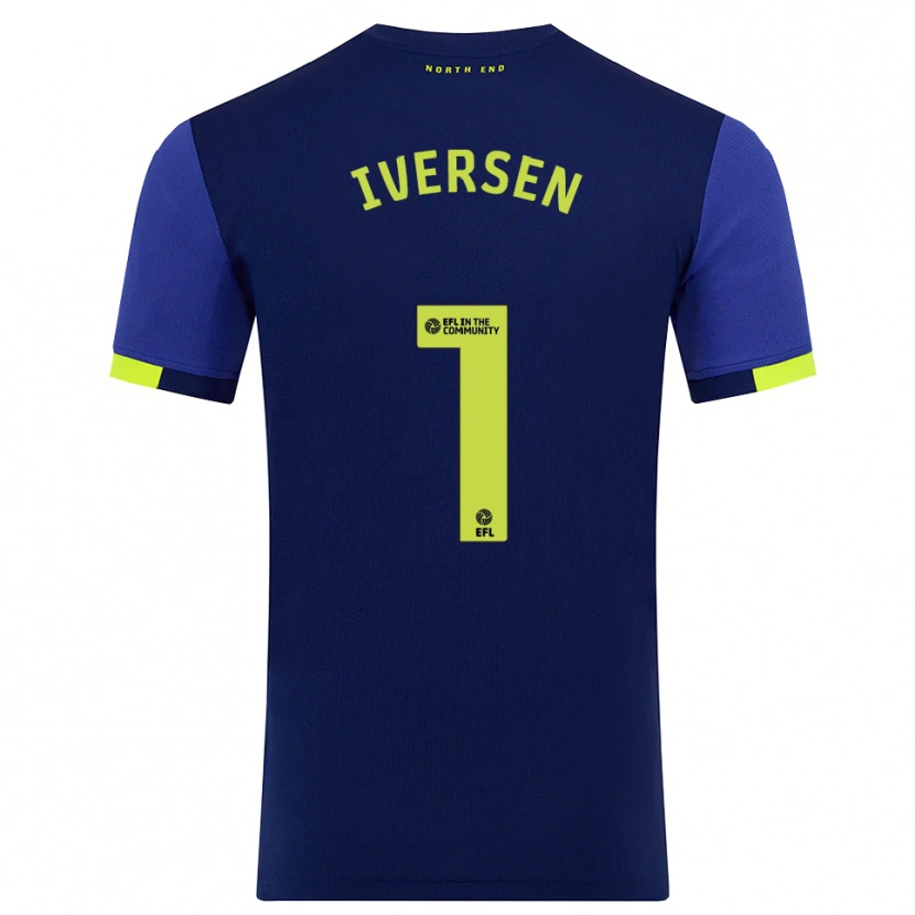 Danxen Heren Daniel Iversen #1 Marine Geel Uitshirt Uittenue 2025/26 T-Shirt België