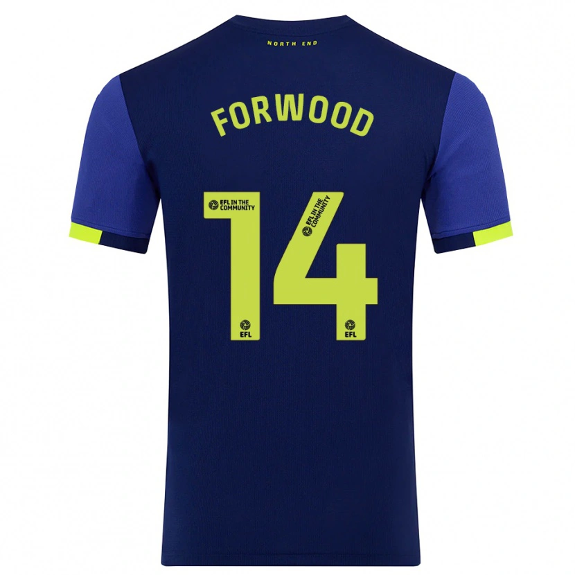 Danxen Heren Charlie Forwood #14 Marine Geel Uitshirt Uittenue 2025/26 T-Shirt België