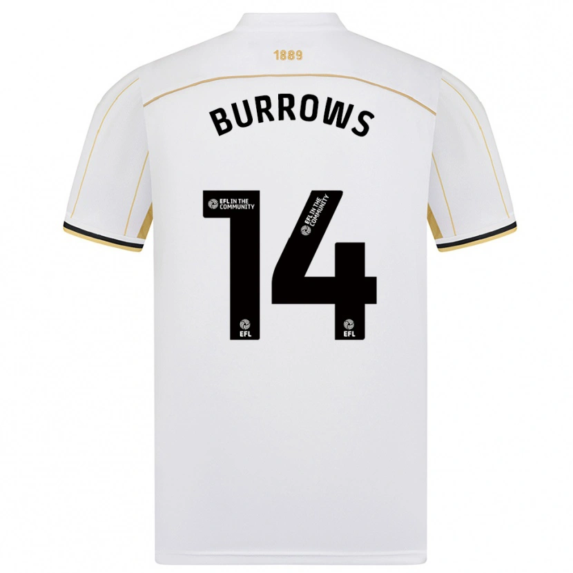 Danxen Heren Harrison Burrows #14 Wit Goud Uitshirt Uittenue 2025/26 T-Shirt België
