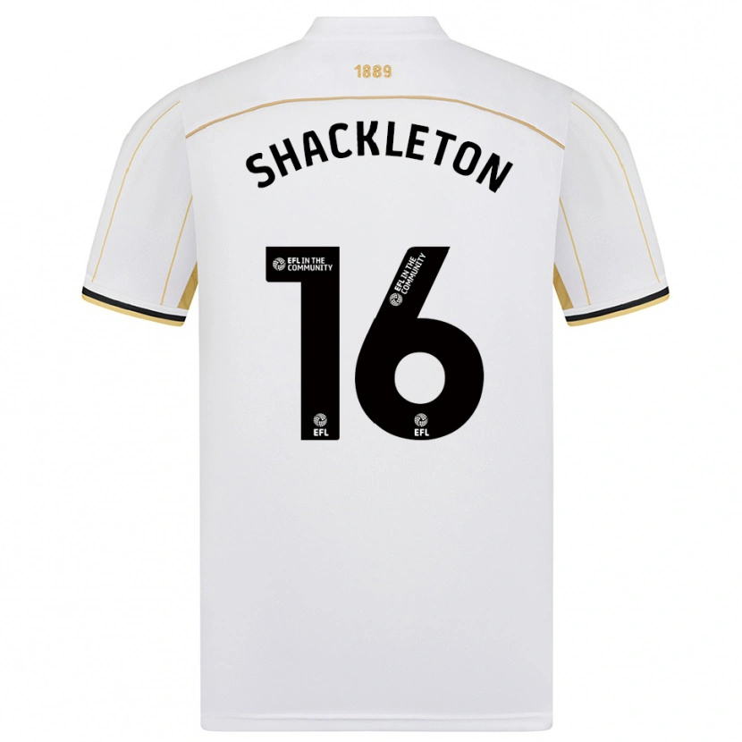 Danxen Heren Jamie Shackleton #16 Wit Goud Uitshirt Uittenue 2025/26 T-Shirt België
