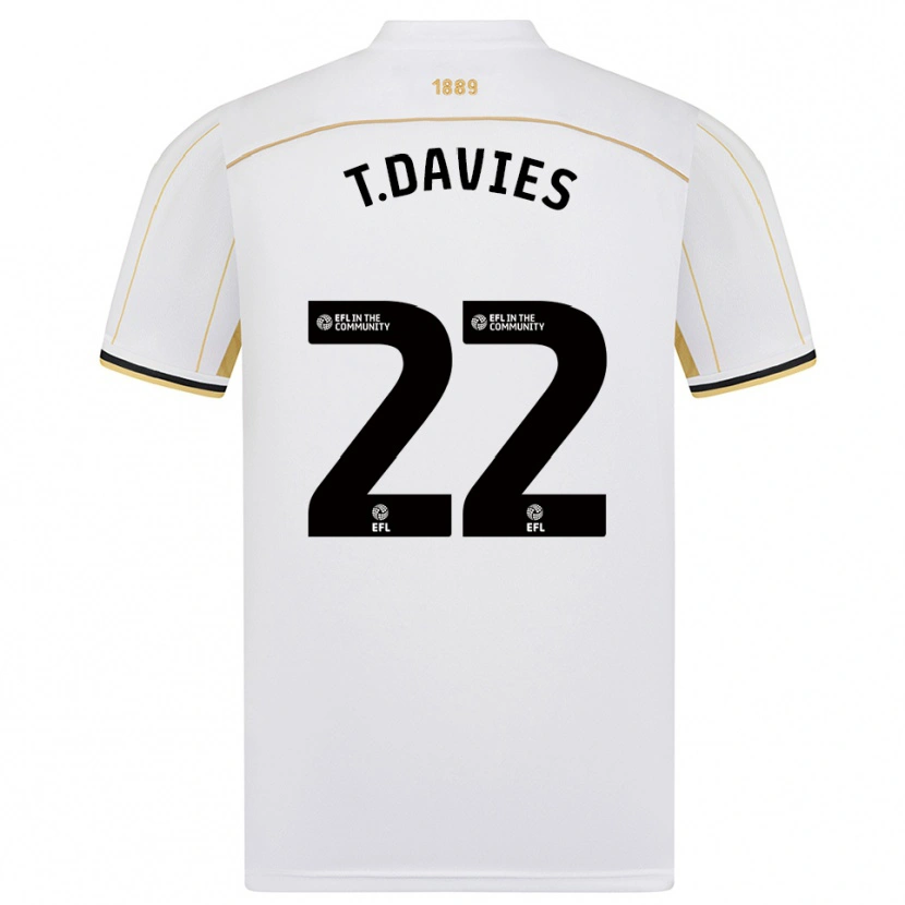 Danxen Heren Tom Davies #22 Wit Goud Uitshirt Uittenue 2025/26 T-Shirt België