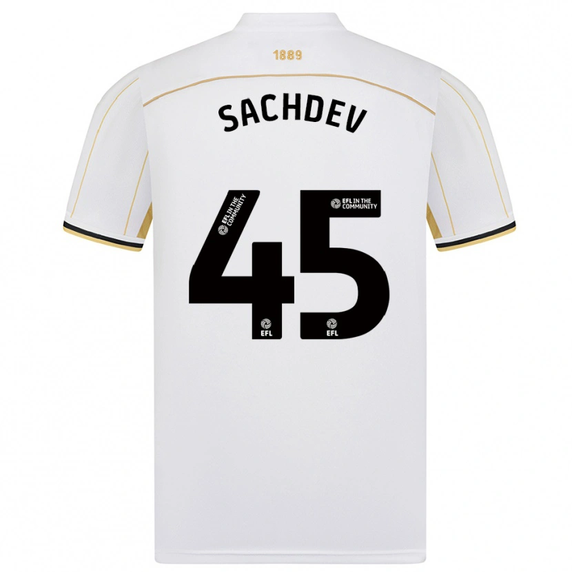 Danxen Heren Sai Sachdev #45 Wit Goud Uitshirt Uittenue 2025/26 T-Shirt België