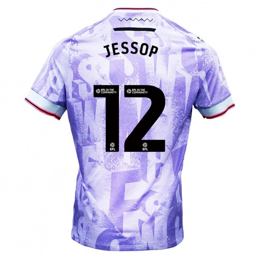 Danxen Heren Jacob Jessop #12 Lila Wit Uitshirt Uittenue 2025/26 T-Shirt België