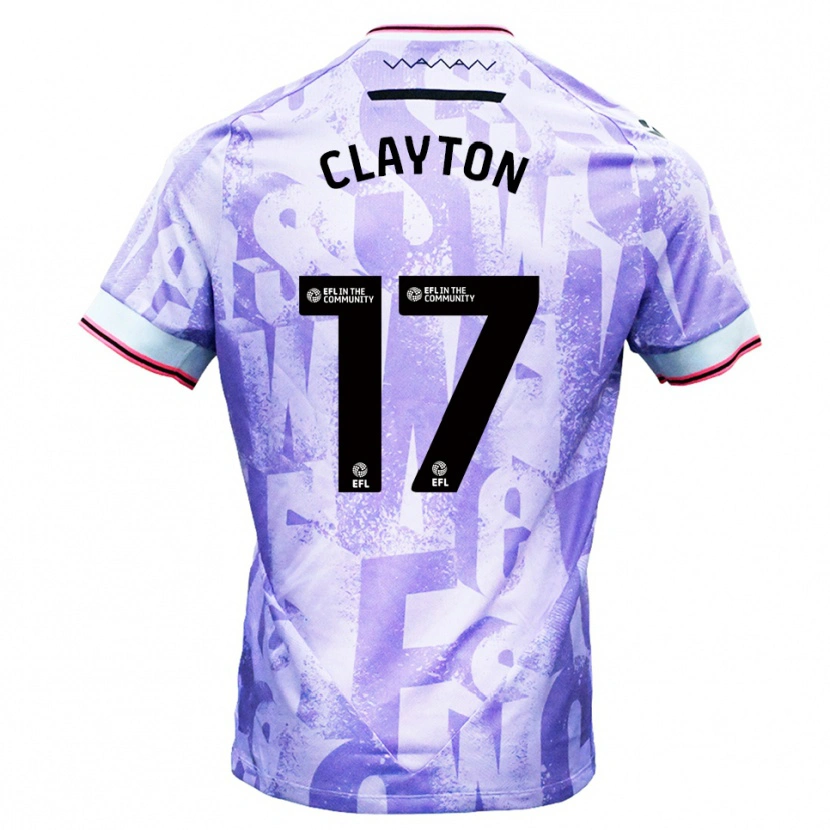 Danxen Heren Liam Clayton #17 Lila Wit Uitshirt Uittenue 2025/26 T-Shirt België