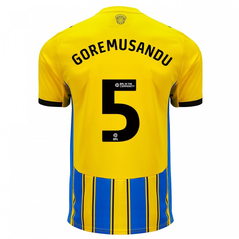 Danxen Heren Tino Goremusandu #5 Blauw Geel Uitshirt Uittenue 2025/26 T-Shirt België