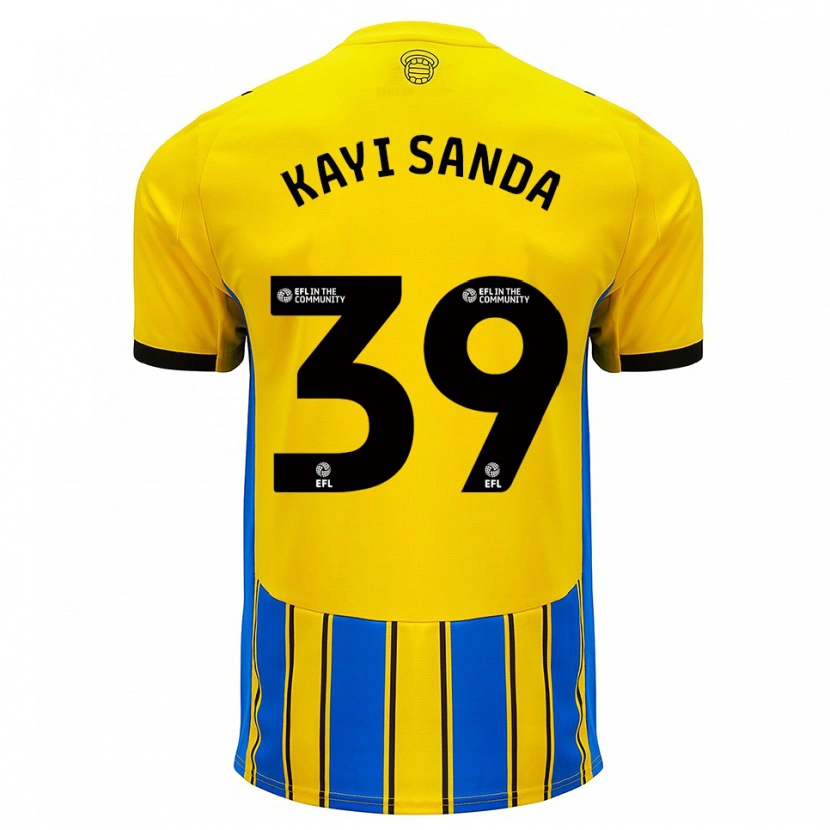 Danxen Heren Joachim Kayi Sanda #39 Blauw Geel Uitshirt Uittenue 2025/26 T-Shirt België