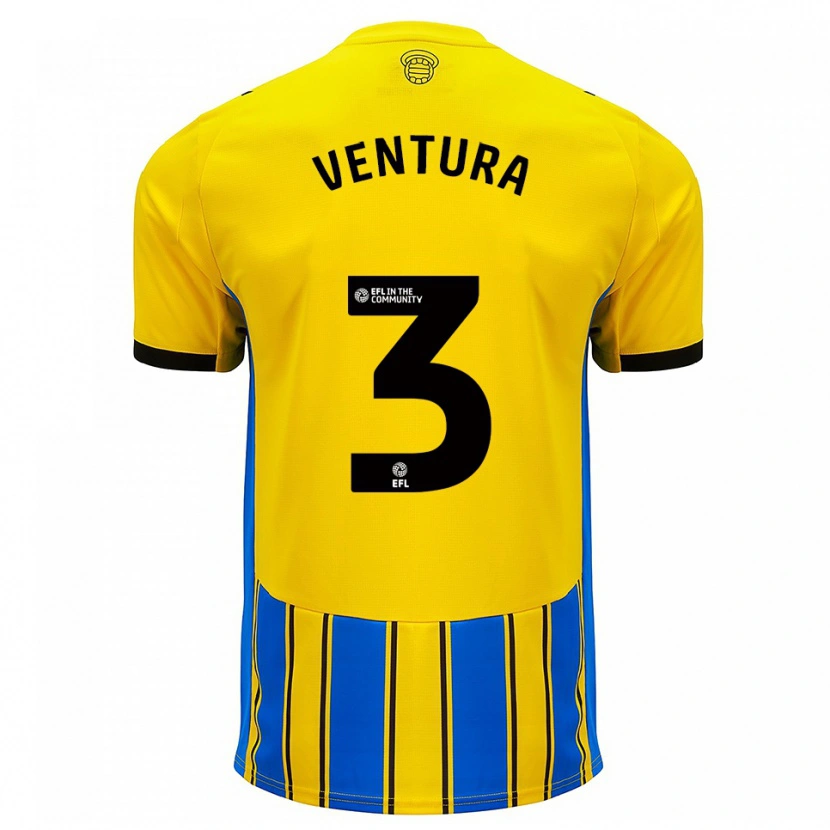 Danxen Heren Tommy Dobson-Ventura #3 Blauw Geel Uitshirt Uittenue 2025/26 T-Shirt België