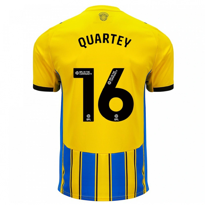 Danxen Heren Kojo Quartey #16 Blauw Geel Uitshirt Uittenue 2025/26 T-Shirt België