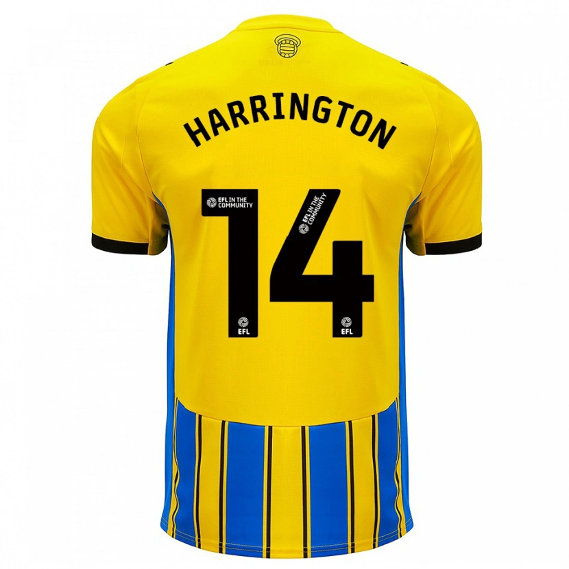 Danxen Heren Harry Harrington #14 Blauw Geel Uitshirt Uittenue 2025/26 T-Shirt België