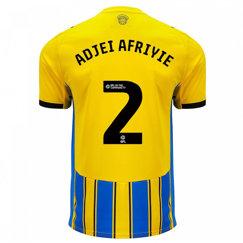 Danxen Heren Hansel Adjei-Afriyie #2 Blauw Geel Uitshirt Uittenue 2025/26 T-Shirt België