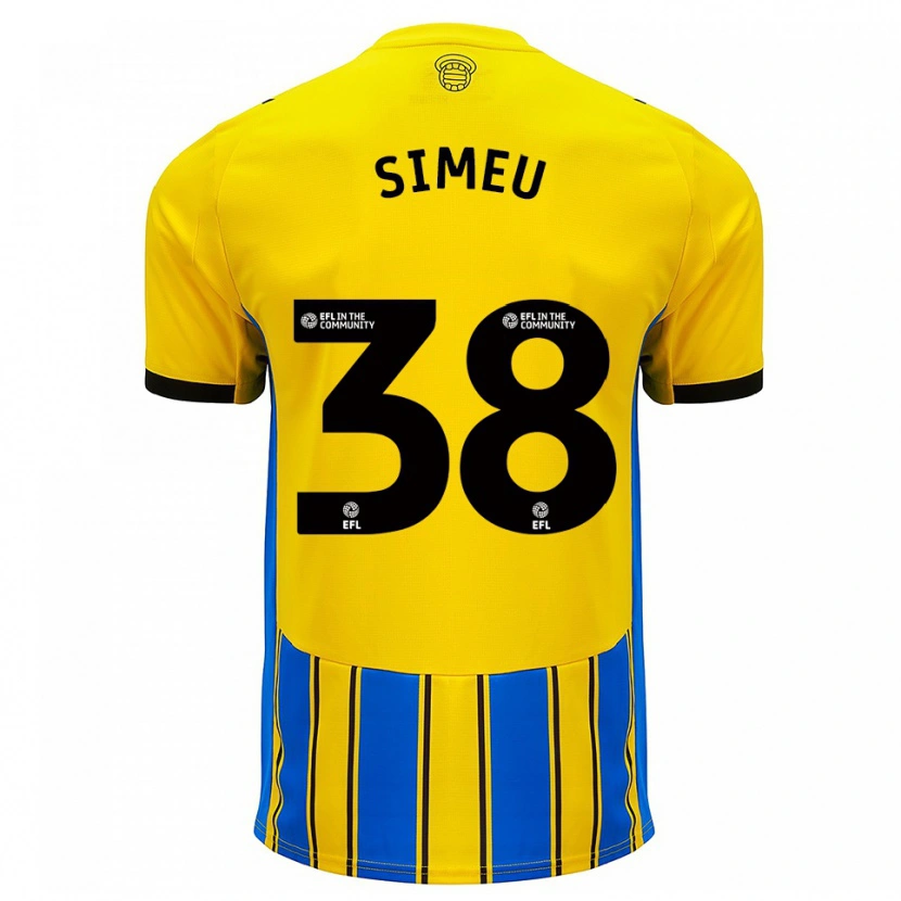 Danxen Heren Dynel Simeu #38 Blauw Geel Uitshirt Uittenue 2025/26 T-Shirt België