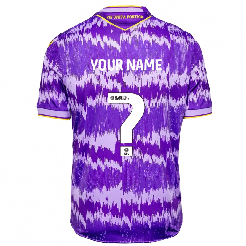 Danxen Heren Uw Naam #0 Paars Geel Uitshirt Uittenue 2025/26 T-Shirt België
