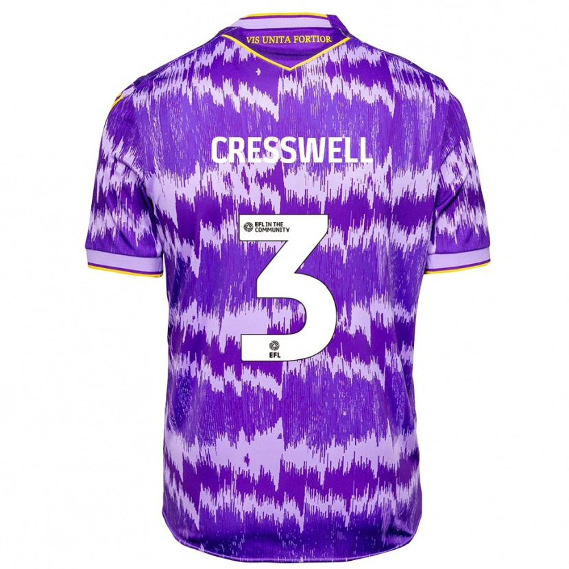 Danxen Heren Aaron Cresswell #3 Paars Geel Uitshirt Uittenue 2025/26 T-Shirt België