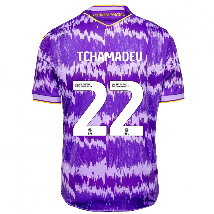 Danxen Heren Junior Tchamadeu #22 Paars Geel Uitshirt Uittenue 2025/26 T-Shirt België