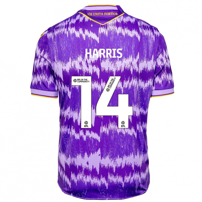 Danxen Heren Oscar Harris #14 Paars Geel Uitshirt Uittenue 2025/26 T-Shirt België