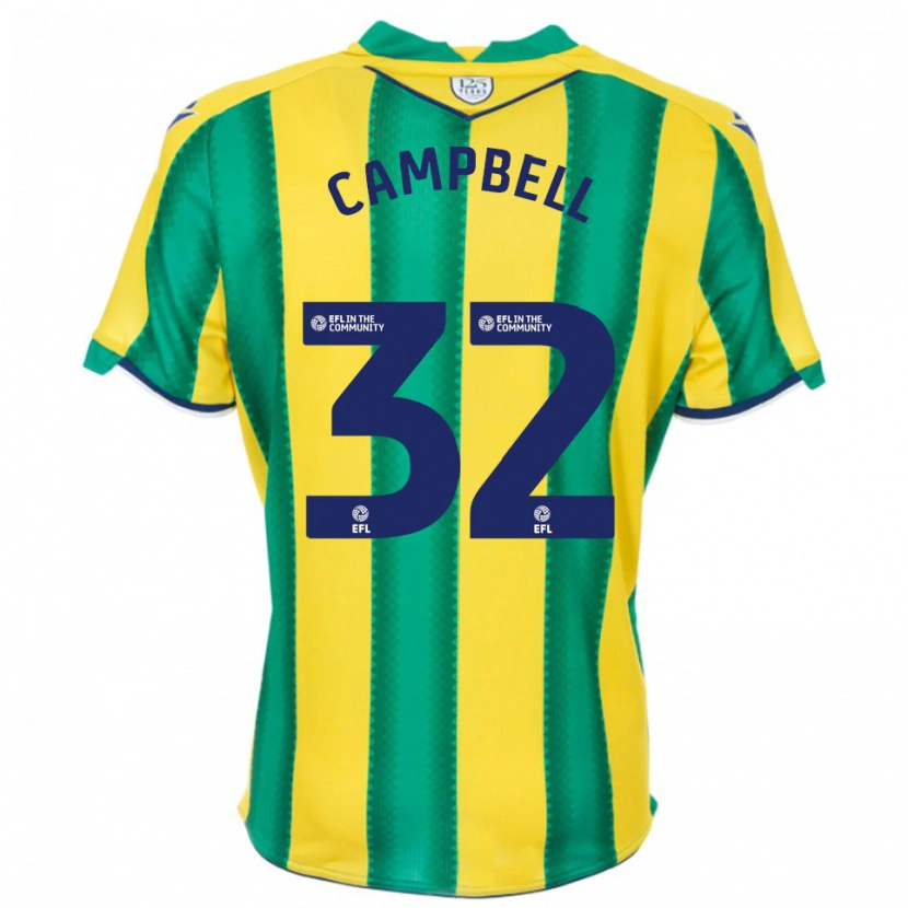 Danxen Heren George Campbell #32 Geel Groen Uitshirt Uittenue 2025/26 T-Shirt België
