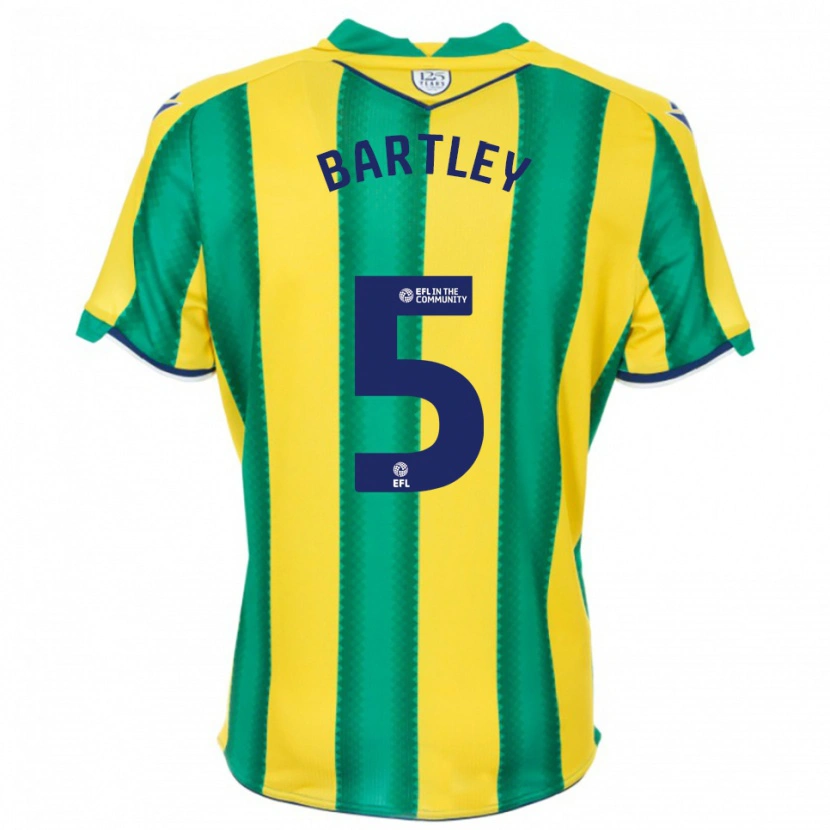 Danxen Heren Kyle Bartley #5 Geel Groen Uitshirt Uittenue 2025/26 T-Shirt België
