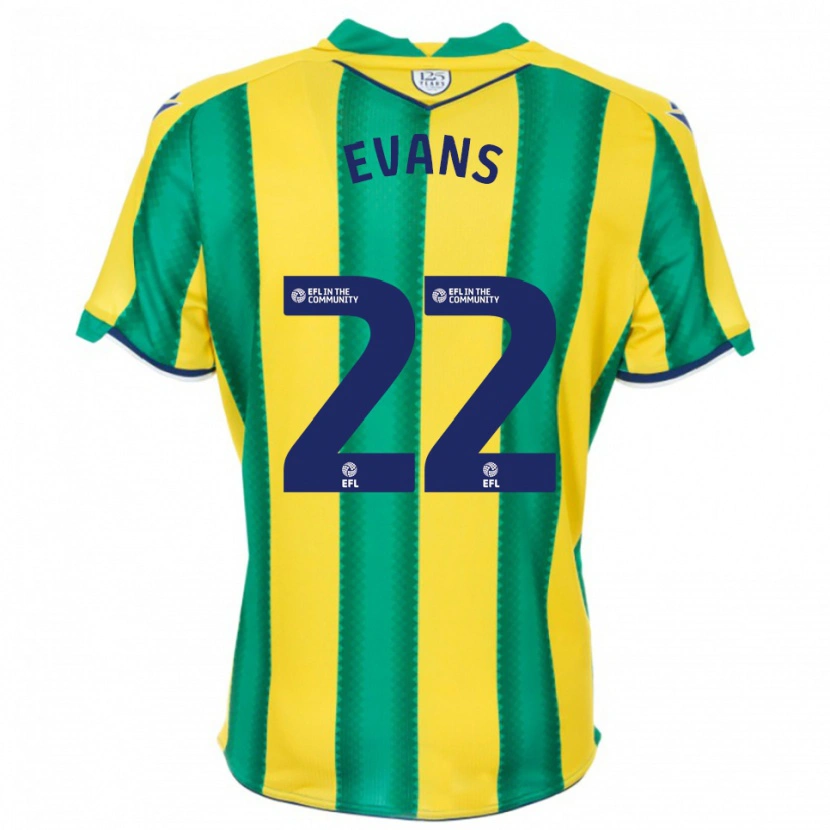 Danxen Heren Kate Evans #22 Geel Groen Uitshirt Uittenue 2025/26 T-Shirt België